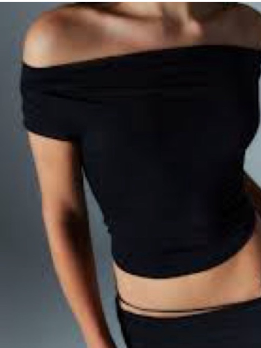 silence + noise Black Off-Shoulder Crop Top